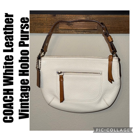 COACH White Leather Vintage Hobo Purse - Picture 1 of 16